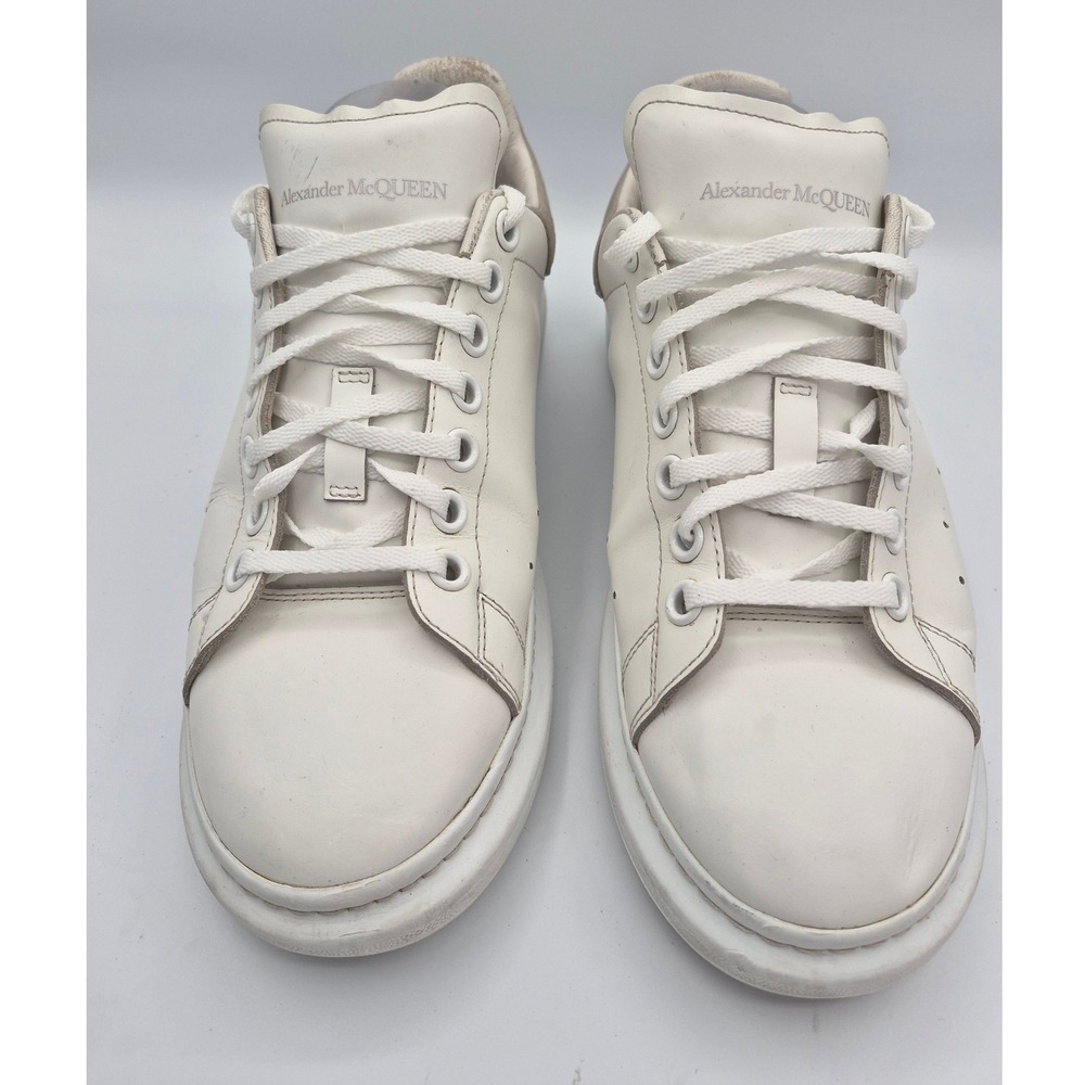 Alexander McQueen Oversized Sneaker 42 White Grey Suede Low Top Platform 553680